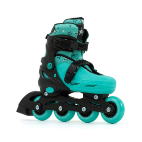 SFR Plasma Adjustable Children's Inline Skates - Black / Green - UK:11J-1J EU:29-33 US:M12J-2