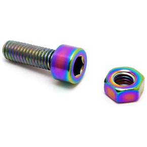 TLC Titanium BMX Seat objímka šroub a Matice (Rainbow)