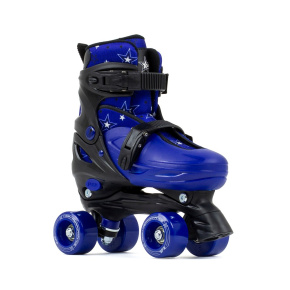 SFR Nebula Adjustable Children's Quad Skates - Black / Blue - UK:11J-1J EU:29-33 US:M12J-2