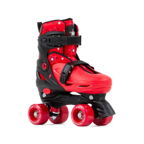 SFR Nebula Adjustable Children's Quad Skates - Black / Red - UK:11J-1J EU:29-33 US:M12J-2