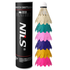 Badmintonové míčky z peří NILS NBL6216 multicolor 6 ks